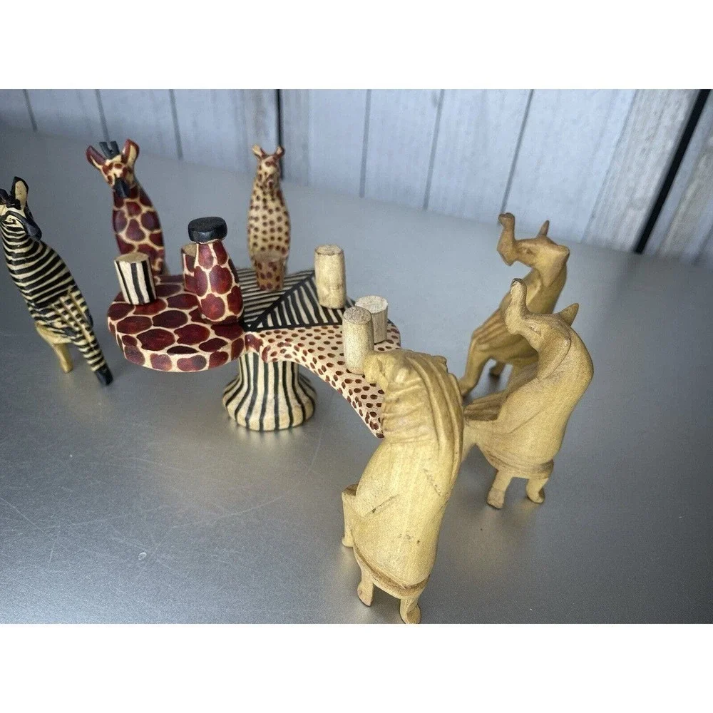 Rippeon Handmade African Safari Animals Figurines & Sculptures Carved In Kenya